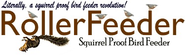 RollerFeeder - squirrel proof bird feeder logo.