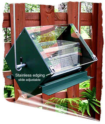 RollerFeeder 2006 Rf2-SS-Grn Squirrel Proof Bird Feeder with stainless roof edging